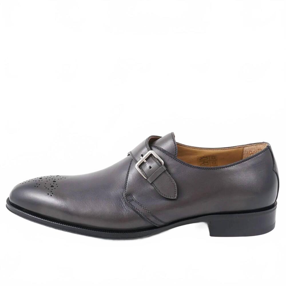 NEW PASTORI men's tiberius monk strap dress shoe in grey